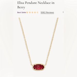 Kendra Scott Elisa gold berry red pendant necklace